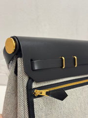 Hermes Mini Herbag Ecru / Black STAMP K