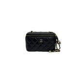 Chanel Pearl Crush Long Vanity Case Lambskin Black