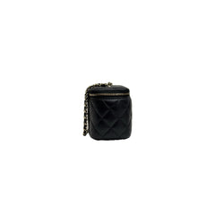 Chanel Pearl Crush Long Vanity Case Lambskin Black