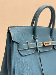 Hermes Hac Birkin 32 Togo Blue Jean SQUARE J