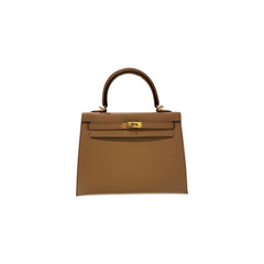 Hermes Kelly 25 Epsom Chai STAMP U