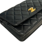 Chanel Pearl Crush Wallet on Chain Lambskin Black