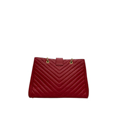 Saint Laurent Chevron Tote Bag Red