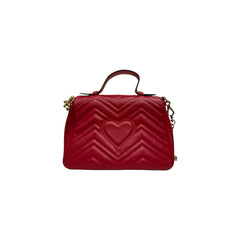 Gucci Top Handle Chevron Matelasse Bag Calfskin Red