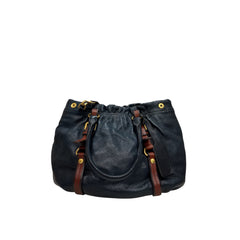 Prada Cervo Antik Tote Bag Navy