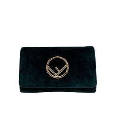 Fendi Wallet on Chain Velvet Dark Green