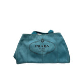 Prada Canapa Tote Canvas Blue