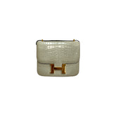 Hermes Mini Constance Alligator Light Green STAMP U