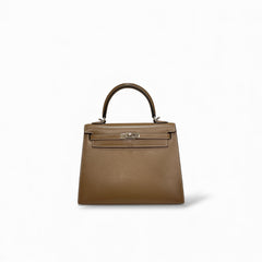 Hermes Kelly 25 Tadelakt Etoupe STAMP Y