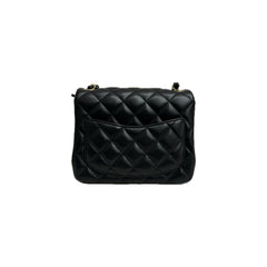 Chanel Classic Mini Square Flap Bag Lambskin Black (Microchip)