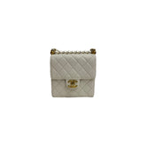 Chanel 19 Small Pearls Flap Bag Lambskin White