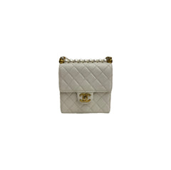 Chanel 19 Small Pearls Flap Bag Lambskin White