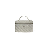 Chanel Top Handle Vanity Bag Caviar White