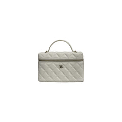 Chanel Top Handle Vanity Bag Caviar White