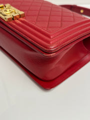 Chanel Medium Boy Bag Caviar Red