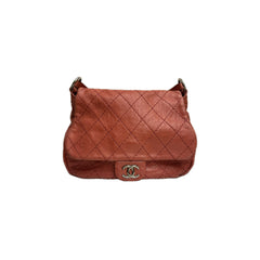 Chanel On The Road Flap Bag Calfskin Red