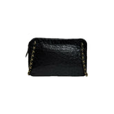 Chanel Vintage Shoulder Bag Ostrich Black