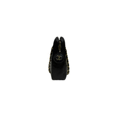 Chanel Vintage Shoulder Bag Ostrich Black