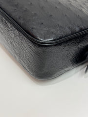 Chanel Vintage Shoulder Bag Ostrich Black