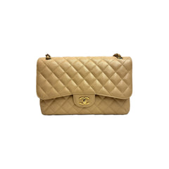 Chanel Jumbo Classic Double Flap Bag Caviar Beige