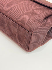 Chanel Vintage Mini Brown Kelly Handbag Silk Red