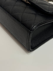 Chanel Top Handle Flap With Chain Caviar Black