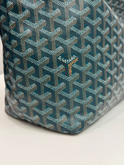 Goyard Saint Louis PM Tote Goyardline Canvas/Calfskin Green