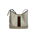 Gucci Ophidia Large Shoulder Bag GG Supreme Canvas Beige/White