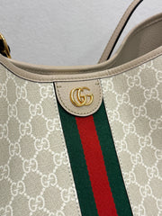 Gucci Ophidia Large Shoulder Bag GG Supreme Canvas Beige/White