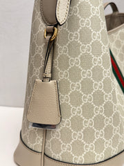 Gucci Ophidia Large Shoulder Bag GG Supreme Canvas Beige/White