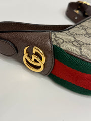 Gucci Ophidia Half-Moon Small Shoulder Bag GG Supreme Canvas