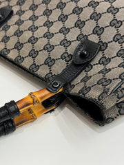 Gucci Bamboo Handle Tote Bag GG Canvas