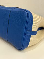 Hermes Garden Party 30 Canvas / Negonda Ecru / Blue France STAMP Z