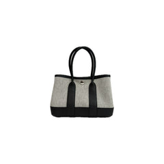 Hermes Garden Party 23 Canvas / Negonda Ecru / Black STAMP A