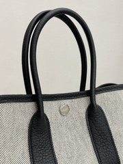 Hermes Garden Party 23 Canvas / Negonda Ecru / Black STAMP A