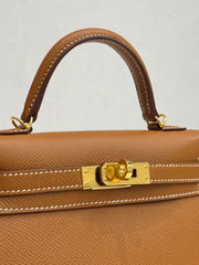 Hermes Mini Kelly II Epsom Gold STAMP B