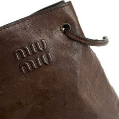 Miu Miu Pouch Nappa Leather Coffee