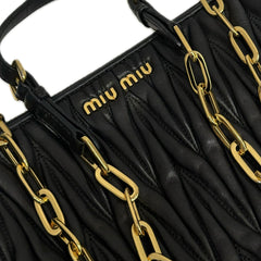 Miu Miu Matelasse Double Zip Nappa Black