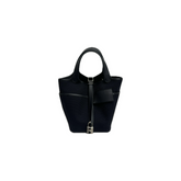 Hermes Picotin 18 Goeland Canvas/Swift Black STAMP U