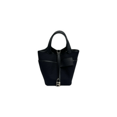 Hermes Picotin 18 Goeland Canvas/Swift Black STAMP U