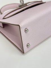 Hermes Mini Kelly II Epsom Mauve Pale STAMP U