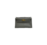 Hermes Kelly Pochette Swift Gris Meyer STAMP U