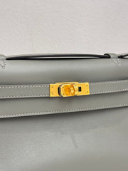 Hermes Kelly Pochette Swift Gris Meyer STAMP U