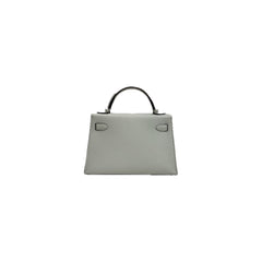 Hermes Mini Kelly II Chevre Mysore Gris Perle STAMP U