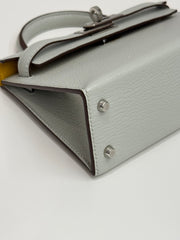 Hermes Mini Kelly II Chevre Mysore Gris Perle STAMP U