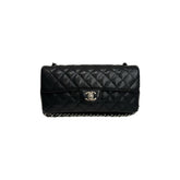 Chanel East West Flap Shoulder Bag Caviar Black
