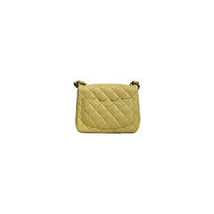Chanel Mini Square Flap Bag Lambskin Yellow (Microchip)