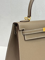 Hermes Kelly 25 Epsom Etoupe STAMP K