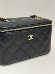 Chanel Long Vanity Case Caviar Black