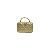 Chanel Top Handle Vanity Case Lambskin Gold